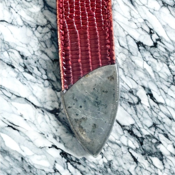 Vintage 1978 Barry Kieselstein-Cord Sterling Silver Buckle Red Leather Belt USA main image 11